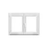 GoodHome Fenêtre Pvc<Fenêtre 2 vantaux oscillo-battante, tirant droit double vitrage en PVC blanc l.125 x H.78 cm