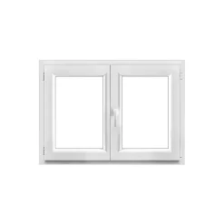 GoodHome Fenêtre Pvc<Fenêtre 2 vantaux oscillo-battante, tirant droit double vitrage en PVC blanc l.125 x H.78 cm