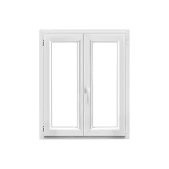 GoodHome Fenêtre 2 vantaux oscillo-battante, tirant droit double vitrage en PVC blanc l.95 x H.108 cm- Fenêtre Pvc