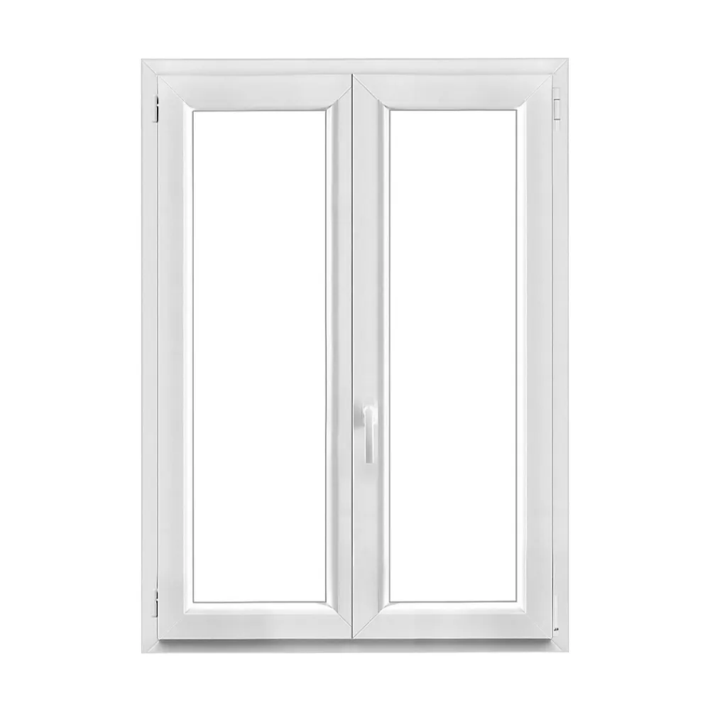 GoodHome Fenêtre Pvc<Fenêtre 2 vantaux oscillo-battante, tirant droit double vitrage en PVC blanc l.105 x H.138 cm