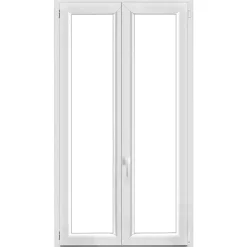 GoodHome Fenêtre 2 vantaux oscillo-battante, tirant droit double vitrage en PVC blanc l.105 x H.178 cm- Fenêtre Pvc