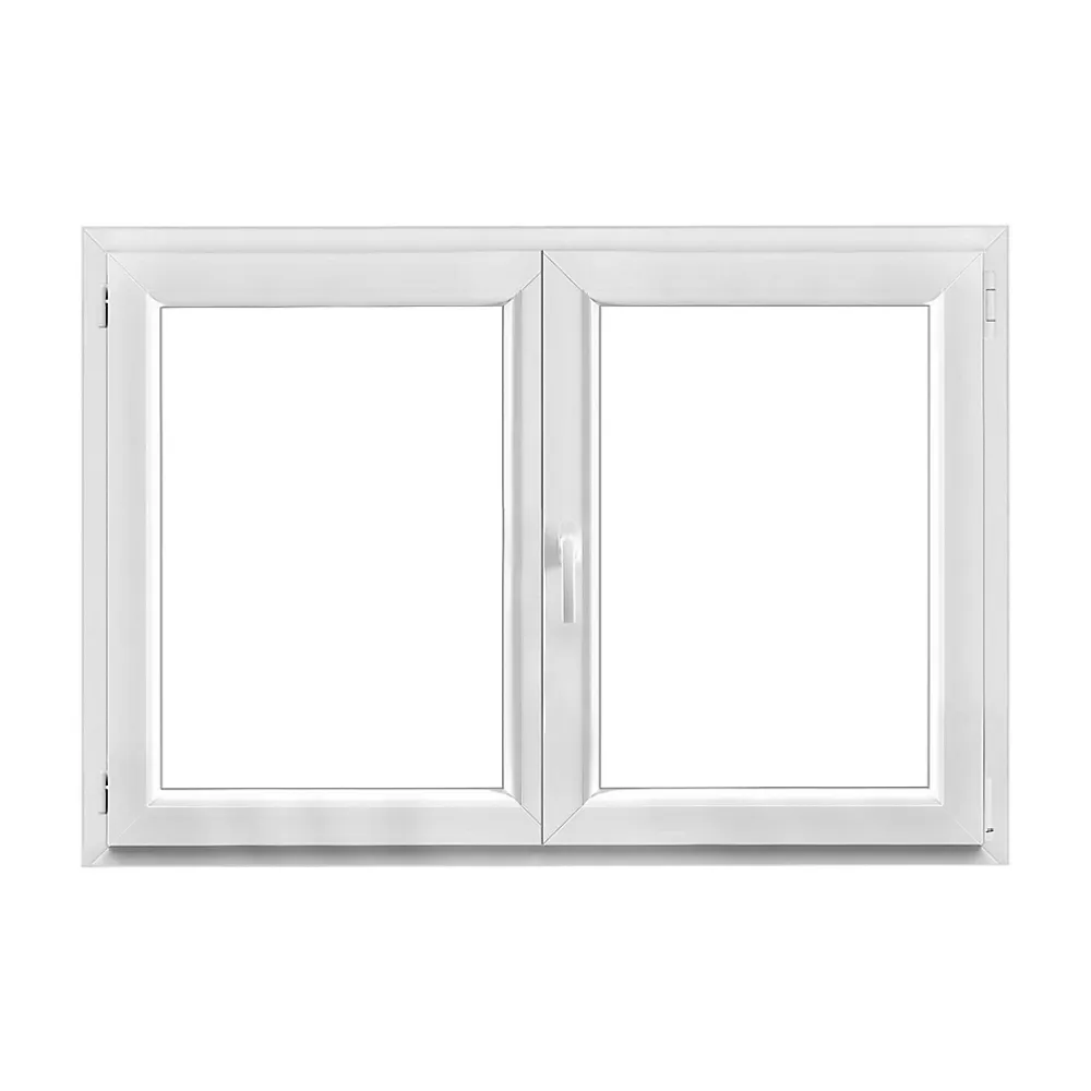 GoodHome Fenêtre Pvc<Fenêtre 2 vantaux oscillo-battante, tirant droit double vitrage en PVC blanc l.145 x H.98 cm