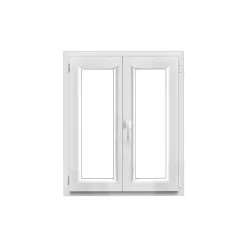 GoodHome Fenêtre Pvc<Fenêtre 2 vantaux oscillo-battante, tirant droit double vitrage en PVC blanc l.85 x H.98 cm