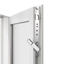 GoodHome Fenêtre Pvc<Fenêtre 2 vantaux oscillo-battante, tirant droit double vitrage en PVC blanc l.85 x H.98 cm