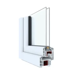 GoodHome Fenêtre Pvc<Fenêtre 2 vantaux oscillo-battante, tirant droit double vitrage en PVC blanc l.85 x H.98 cm