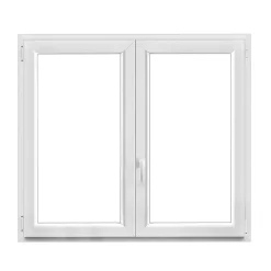 GoodHome Fenêtre 2 vantaux oscillo-battante, tirant droit double vitrage en PVC blanc l.85 x H.78 cm- Fenêtre Pvc