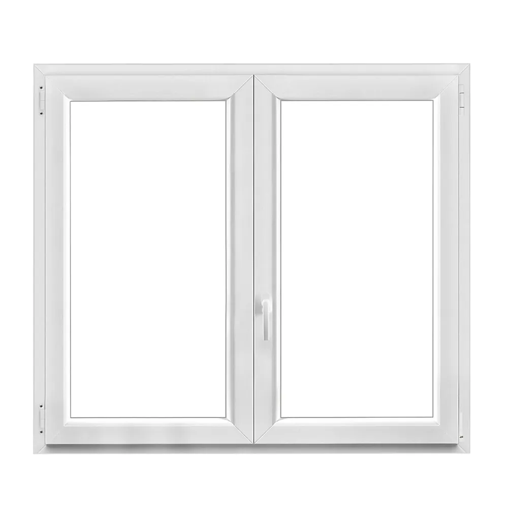 GoodHome Fenêtre 2 vantaux oscillo-battante, tirant droit double vitrage en PVC blanc l.85 x H.78 cm- Fenêtre Pvc