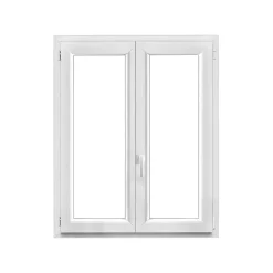 GoodHome Fenêtre Pvc<Fenêtre 2 vantaux oscillo-battante, tirant droit double vitrage en PVC blanc l.105 x H.128 cm