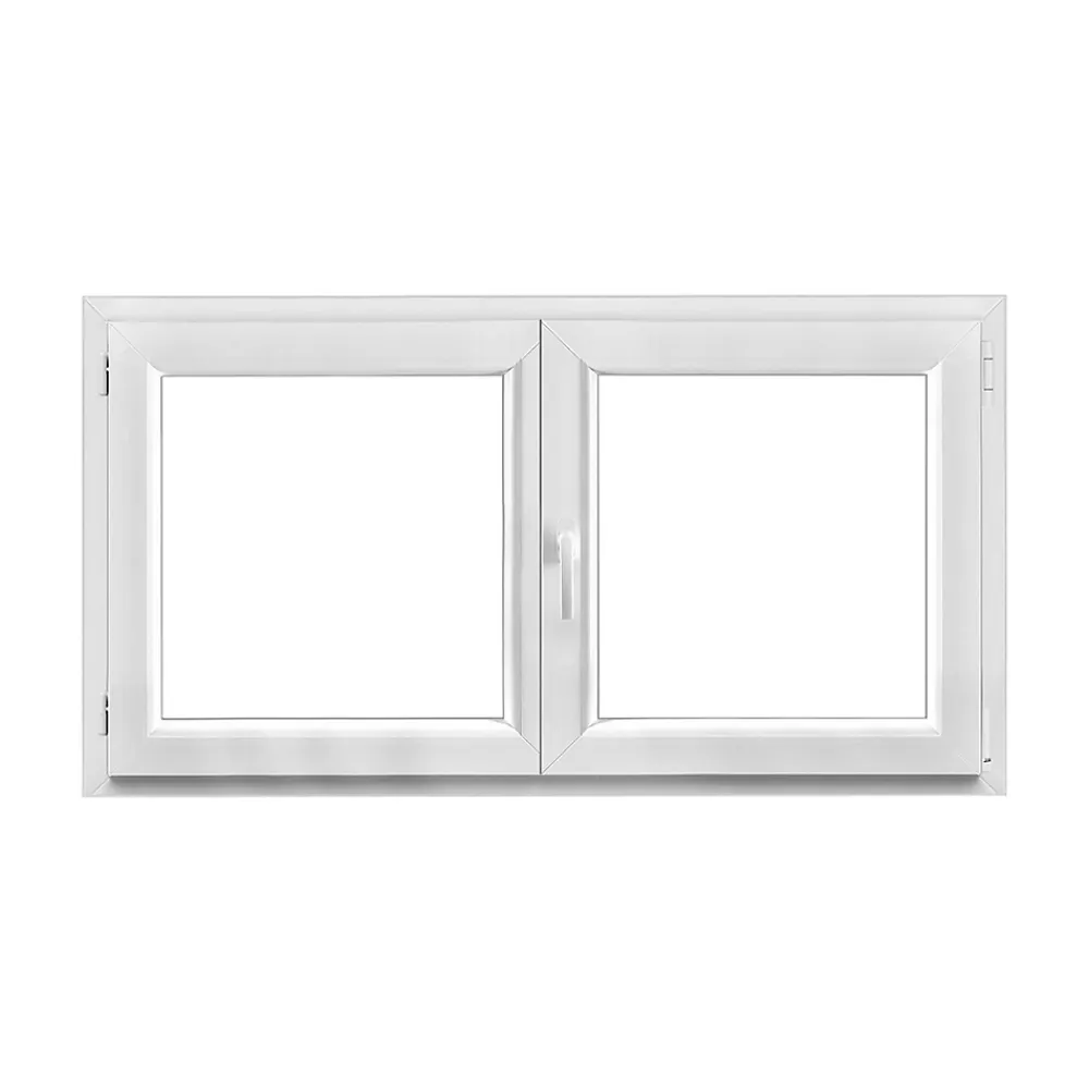 GoodHome Fenêtre Pvc<Fenêtre 2 vantaux oscillo-battante, tirant droit double vitrage en PVC blanc l.145 x H.78 cm