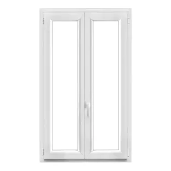 GoodHome Fenêtre 2 vantaux oscillo-battante, tirant droit double vitrage en PVC blanc l.95 x H.148 cm- Fenêtre Pvc