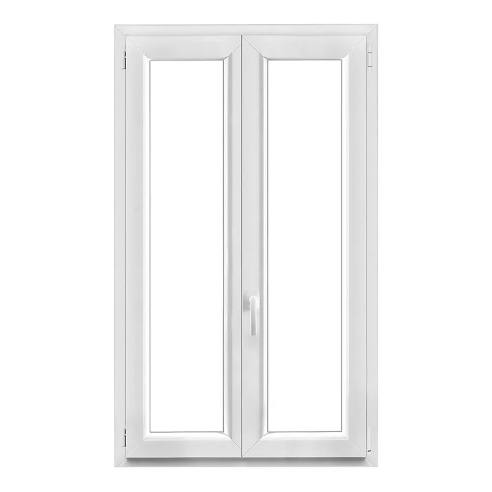 GoodHome Fenêtre 2 vantaux oscillo-battante, tirant droit double vitrage en PVC blanc l.95 x H.148 cm- Fenêtre Pvc