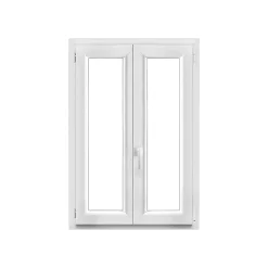 GoodHome Fenêtre 2 vantaux oscillo-battante, tirant droit double vitrage en PVC blanc l.85 x H.118 cm- Fenêtre Pvc