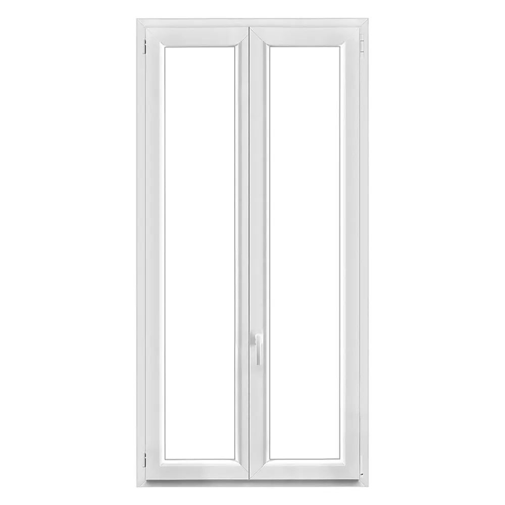 GoodHome Fenêtre 2 vantaux oscillo-battante, tirant droit double vitrage en PVC blanc l.105 x H.198 cm- Fenêtre Pvc