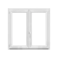 GoodHome Fenêtre Pvc<Fenêtre 2 vantaux oscillo-battante, tirant droit double vitrage en PVC blanc l.125 x H.118 cm
