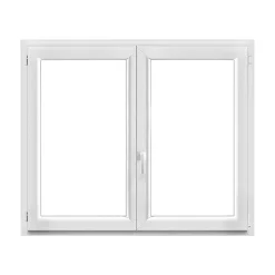 GoodHome Fenêtre Pvc<Fenêtre 2 vantaux oscillo-battante, tirant droit double vitrage en PVC blanc l.145 x H.118 cm
