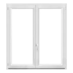 GoodHome Fenêtre 2 vantaux oscillo-battante, tirant droit double vitrage en PVC blanc l.145 x H.148 cm- Fenêtre Pvc
