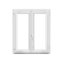 GoodHome Fenêtre 2 vantaux oscillo-battante, tirant droit double vitrage en PVC blanc l.105 x H.118 cm- Fenêtre Pvc