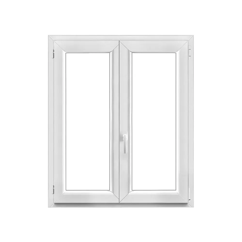 GoodHome Fenêtre 2 vantaux oscillo-battante, tirant droit double vitrage en PVC blanc l.105 x H.118 cm- Fenêtre Pvc