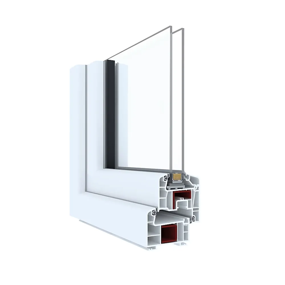 GoodHome Fenêtre 2 vantaux oscillo-battante, tirant droit double vitrage en PVC blanc l.125 x H.168 cm- Fenêtre Pvc