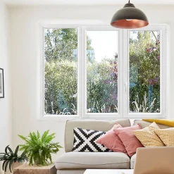 GoodHome Fenêtre Pvc<Fenêtre 3 vantaux oscillo-battant double vitrage en PVC blanc l.185 x H.138 cm