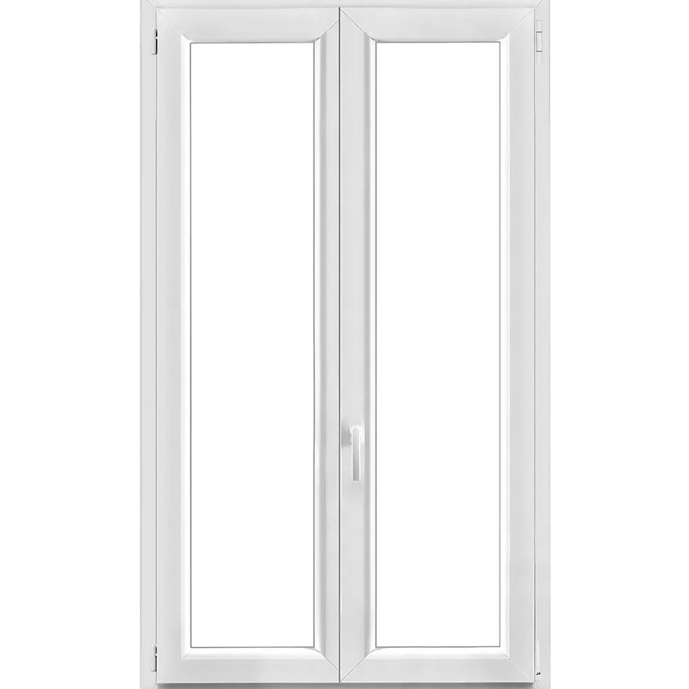 GoodHome Fenêtre Pvc<Fenêtre 2 vantaux oscillo-battante, tirant droit double vitrage en PVC blanc l.105 x H.168 cm