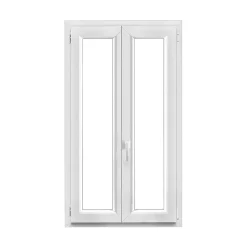 GoodHome Fenêtre Pvc<Fenêtre 2 vantaux oscillo-battante, tirant droit double vitrage en PVC blanc l.85 x H.138 cm