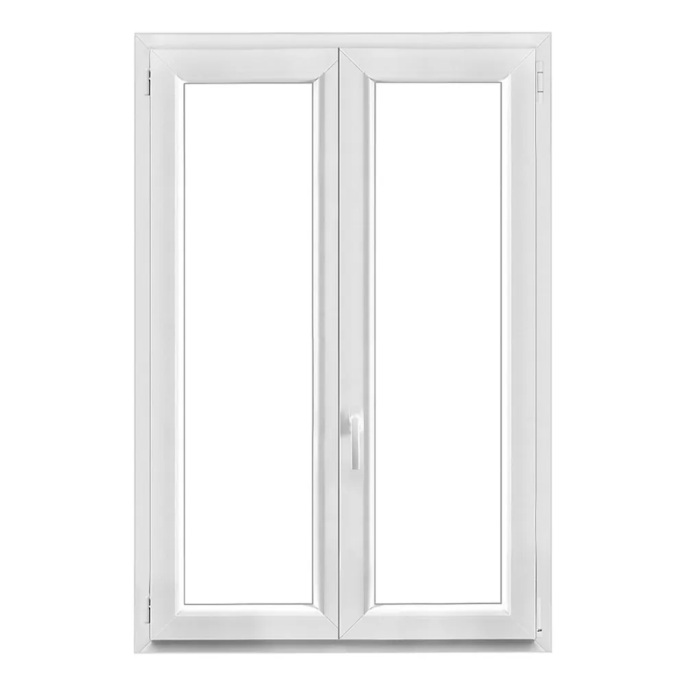 GoodHome Fenêtre 2 vantaux oscillo-battante, tirant droit double vitrage en PVC blanc l.105 x H.148 cm- Fenêtre Pvc