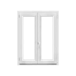 GoodHome Fenêtre Pvc<Fenêtre 2 vantaux oscillo-battante, tirant droit double vitrage en PVC blanc l.95 x H.118 cm