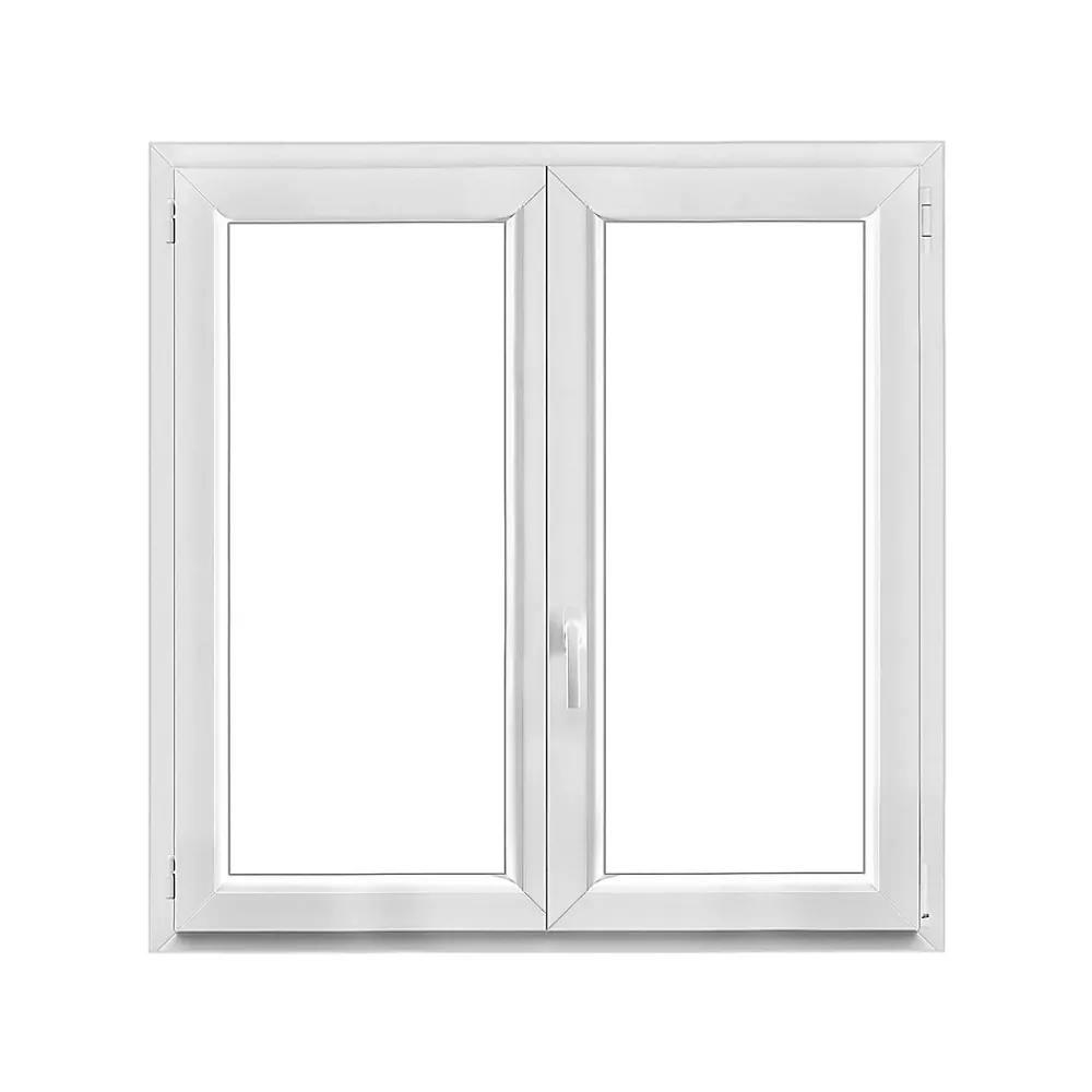 GoodHome Fenêtre Pvc<Fenêtre 2 vantaux oscillo-battante, tirant droit double vitrage en PVC blanc l.125 x H.125 cm