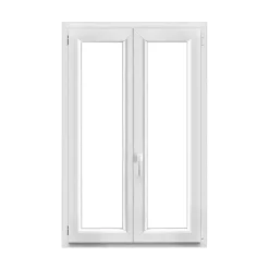 GoodHome Fenêtre Pvc<Fenêtre 2 vantaux oscillo-battante, tirant droit double vitrage en PVC blanc l.95 x H.138 cm