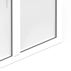 GoodHome Fenêtre 2 vantaux oscillo-battante, tirant droit double vitrage en aluminium blanc l.103 x H.127 cm- Fenêtre Aluminium