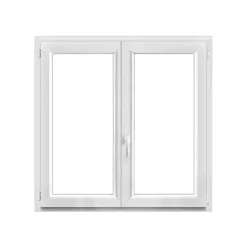 GoodHome Fenêtre 2 vantaux oscillo-battante, tirant droit double vitrage en PVC blanc l.125 x H.108 cm- Fenêtre Pvc