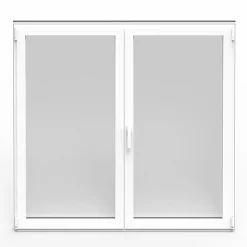 GoodHome Fenêtre 2 vantaux oscillo-battante, tirant droit double vitrage en aluminium blanc l.103 x H.77 cm- Fenêtre Aluminium
