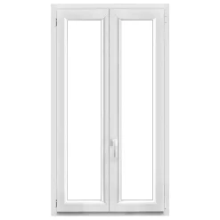 GoodHome Fenêtre Pvc<Fenêtre 2 vantaux oscillo-battante, tirant droit double vitrage en PVC blanc l.95 x H.158 cm