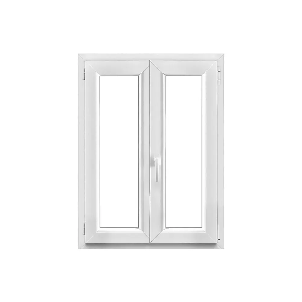 GoodHome Fenêtre 2 vantaux oscillo-battante, tirant droit double vitrage en PVC blanc l.85 x H.108 cm- Fenêtre Pvc