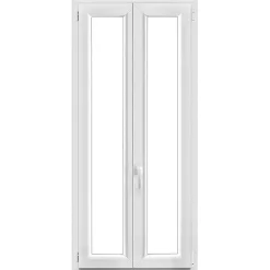 GoodHome Fenêtre Pvc<Fenêtre 2 vantaux oscillo-battante, tirant droit double vitrage en PVC blanc l.85 x H.168 cm
