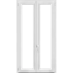 GoodHome Fenêtre Pvc<Fenêtre 2 vantaux oscillo-battante, tirant droit double vitrage en PVC blanc l.95 x H.168 cm