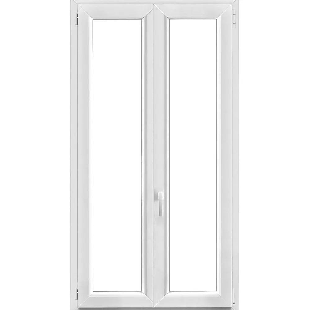 GoodHome Fenêtre Pvc<Fenêtre 2 vantaux oscillo-battante, tirant droit double vitrage en PVC blanc l.95 x H.168 cm