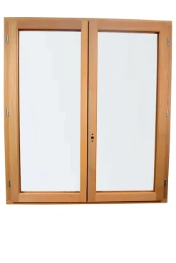 GoodHome Fenêtre Bois<Fenêtre 2 vantaux tirant droit double vitrage en bois marron l.125 x H.137,8 cm