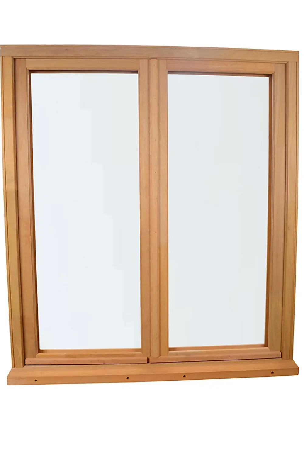 GoodHome Fenêtre 2 vantaux tirant droit double vitrage en bois marron l.125 x H.107,8 cm- Fenêtre Bois