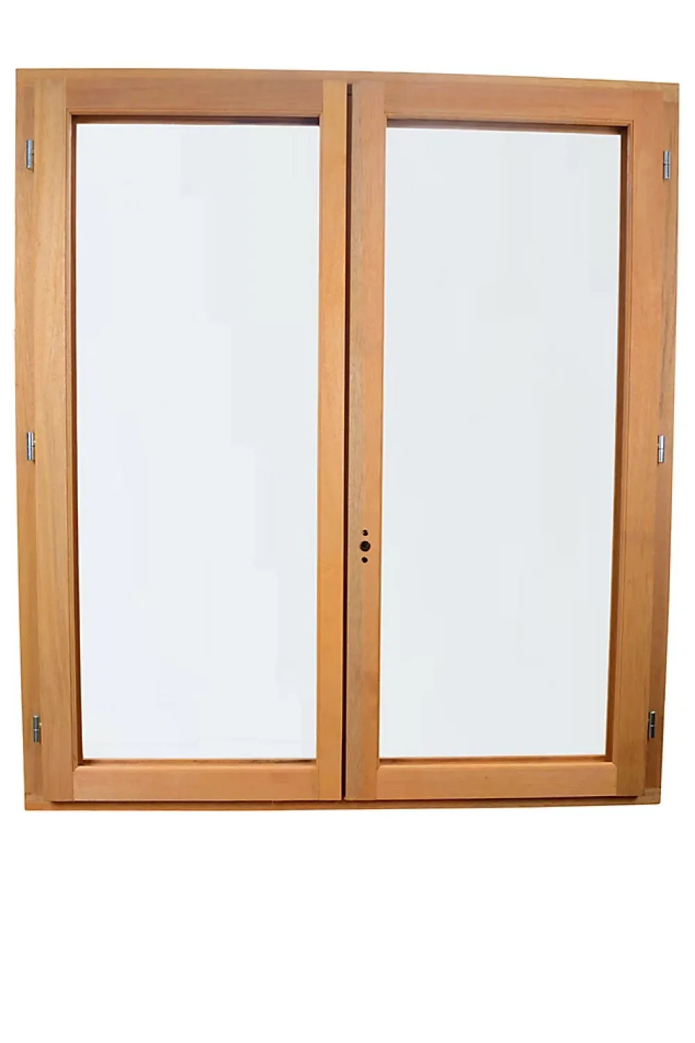 GoodHome Fenêtre 2 vantaux tirant droit double vitrage en bois marron l.125 x H.97,8 cm- Fenêtre Bois