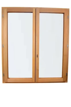 GoodHome Fenêtre Bois<Fenêtre 2 vantaux tirant droit double vitrage en bois marron l.125 x H.127,8 cm
