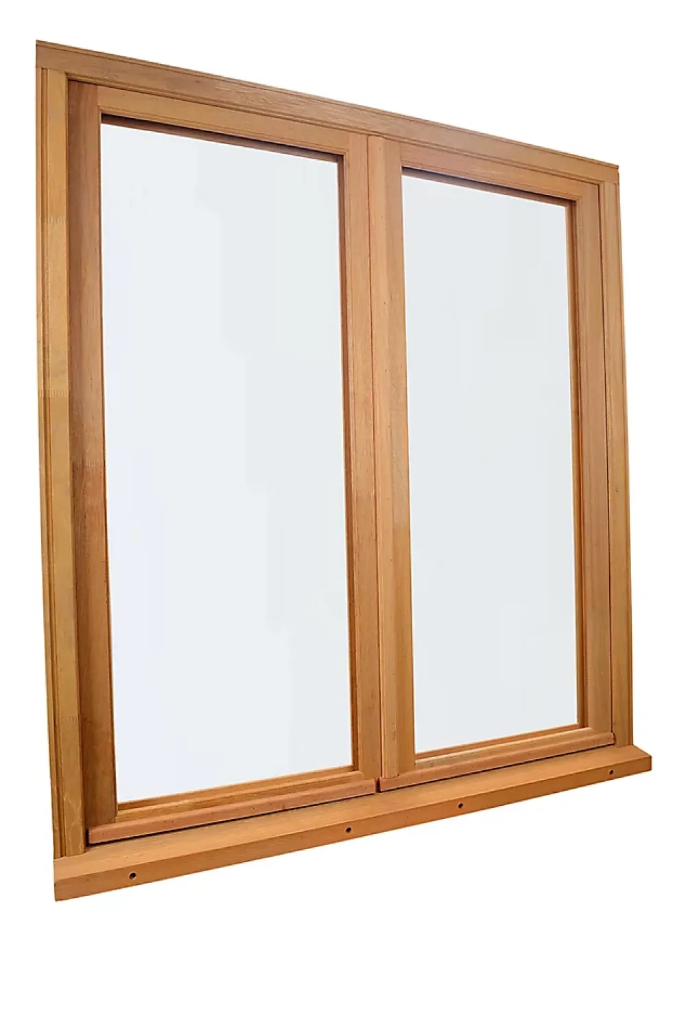 GoodHome Fenêtre Bois<Fenêtre 2 vantaux tirant droit double vitrage en bois marron l.105 x H.107,8 cm