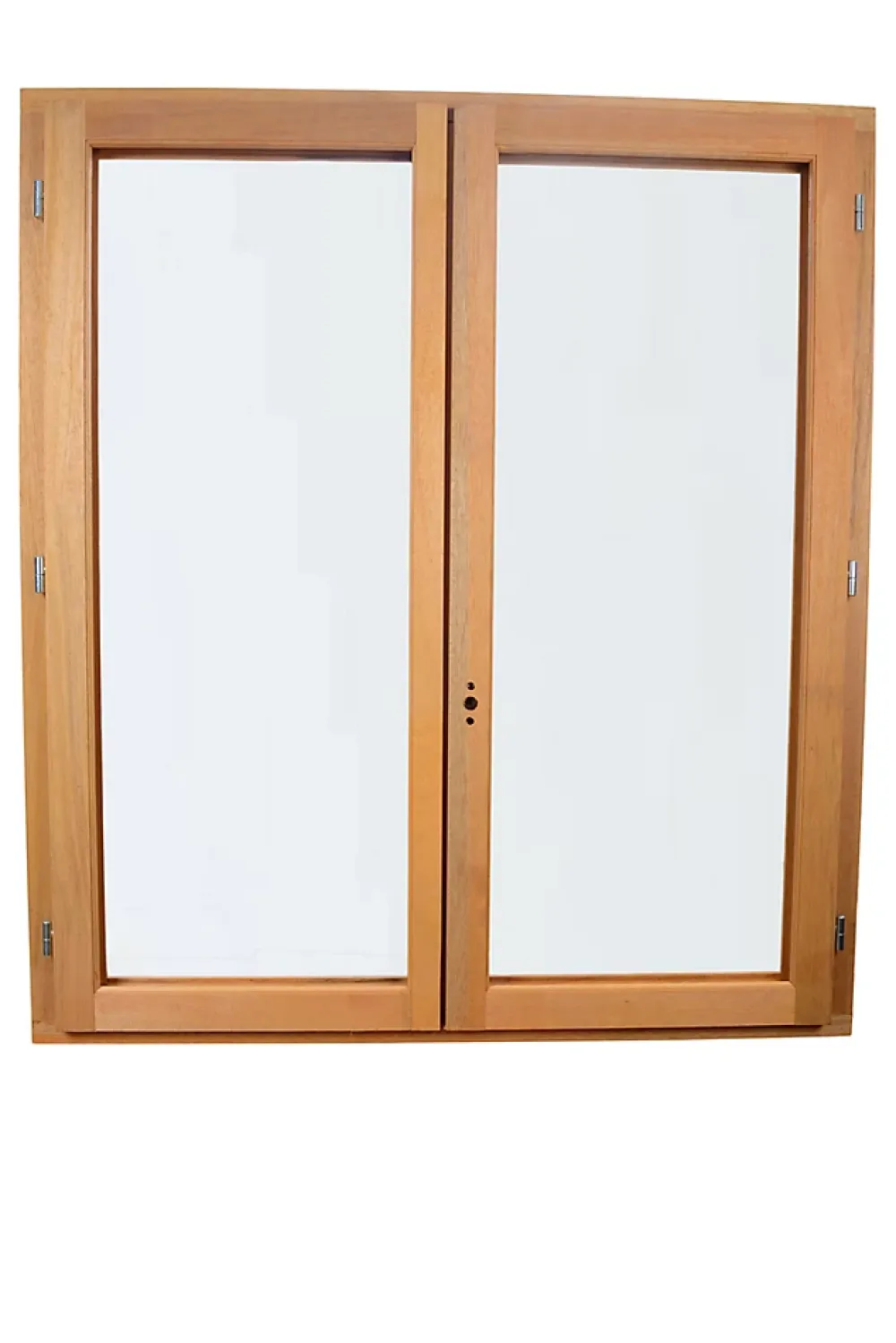 GoodHome Fenêtre 2 vantaux tirant droit double vitrage en bois marron l.125 x H.117,8 cm- Fenêtre Bois