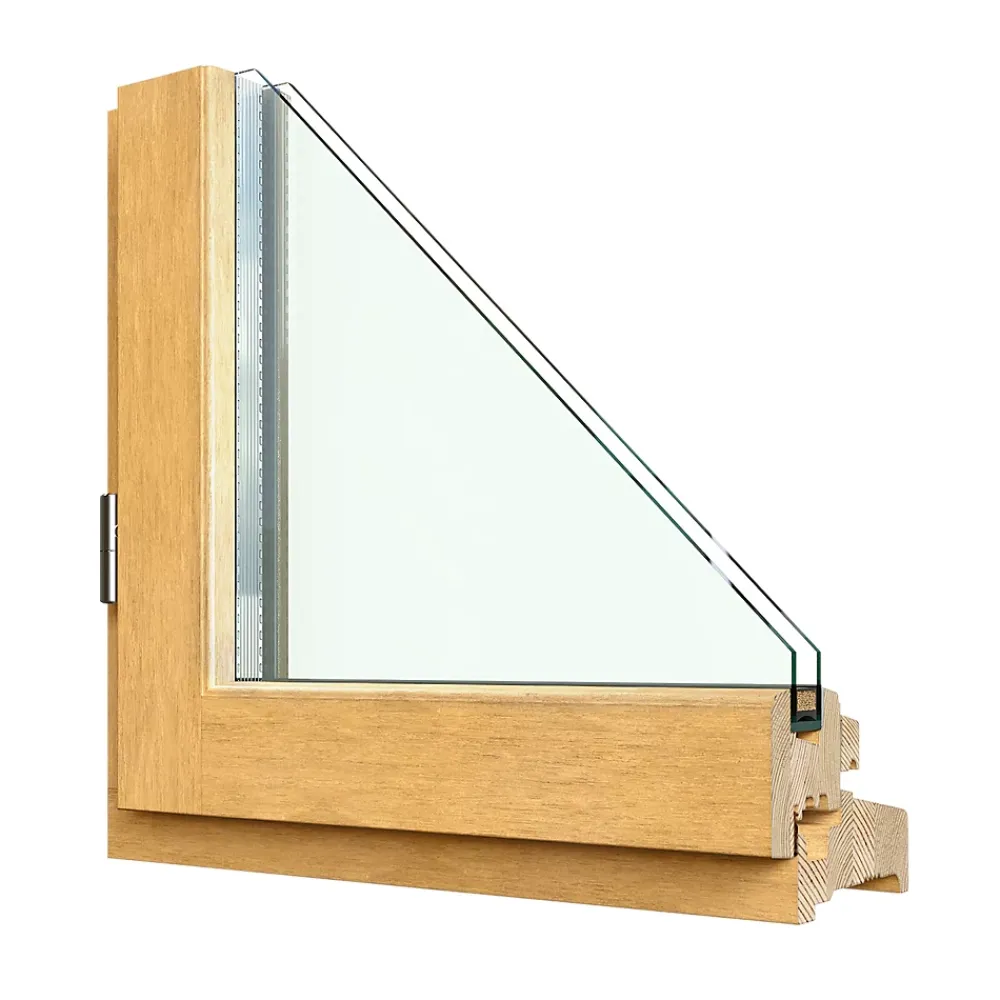 GoodHome Fenêtre Bois<Fenêtre 2 vantaux tirant droit double vitrage en bois marron l.105 x H.117,8 cm