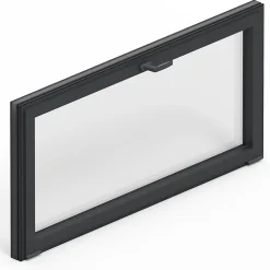 GoodHome Fenêtre abattante par le haut double vitrage en aluminium gris l.83 x H.47 cm- Fenêtre Aluminium