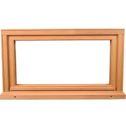 GoodHome Fenêtre Bois<Fenêtre abattante par le haut double vitrage en bois marron l.85 x H.47,8 cm