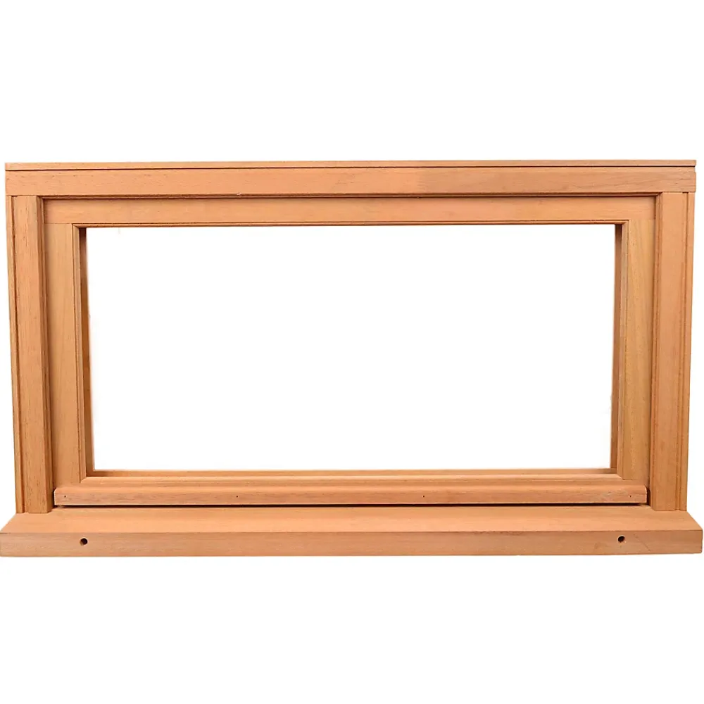 GoodHome Fenêtre Bois<Fenêtre abattante par le haut double vitrage en bois marron l.85 x H.47,8 cm