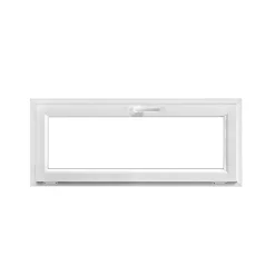 GoodHome Fenêtre abattante par le haut double vitrage en PVC blanc l.125 x H.63 cm- Fenêtre Pvc