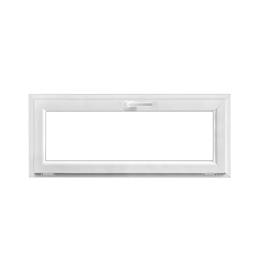 GoodHome Fenêtre abattante par le haut double vitrage en PVC blanc l.125 x H.63 cm- Fenêtre Pvc